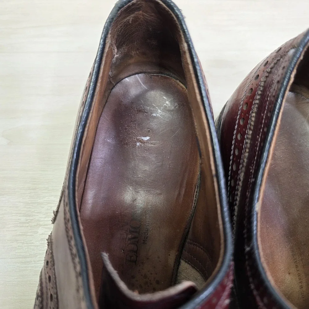 Allen Edmonds McAllister Wingtip Oxford Men Size 12 D Burgundy Brogue Shoes READ